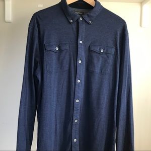 Banana Republic Luxury Touch Navy Button Down NWOT